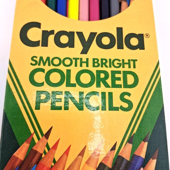 1992 Crayola Smooth Bright Colored Pencils 24 ct with 4 Hot Fluorescent Colors - Picture 2 of 12
